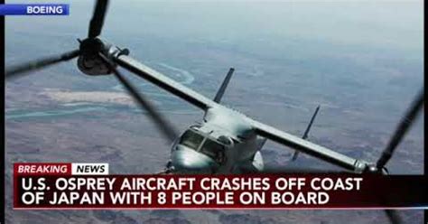 At least one dead as US Osprey aircraft crashes off coast of Japan
